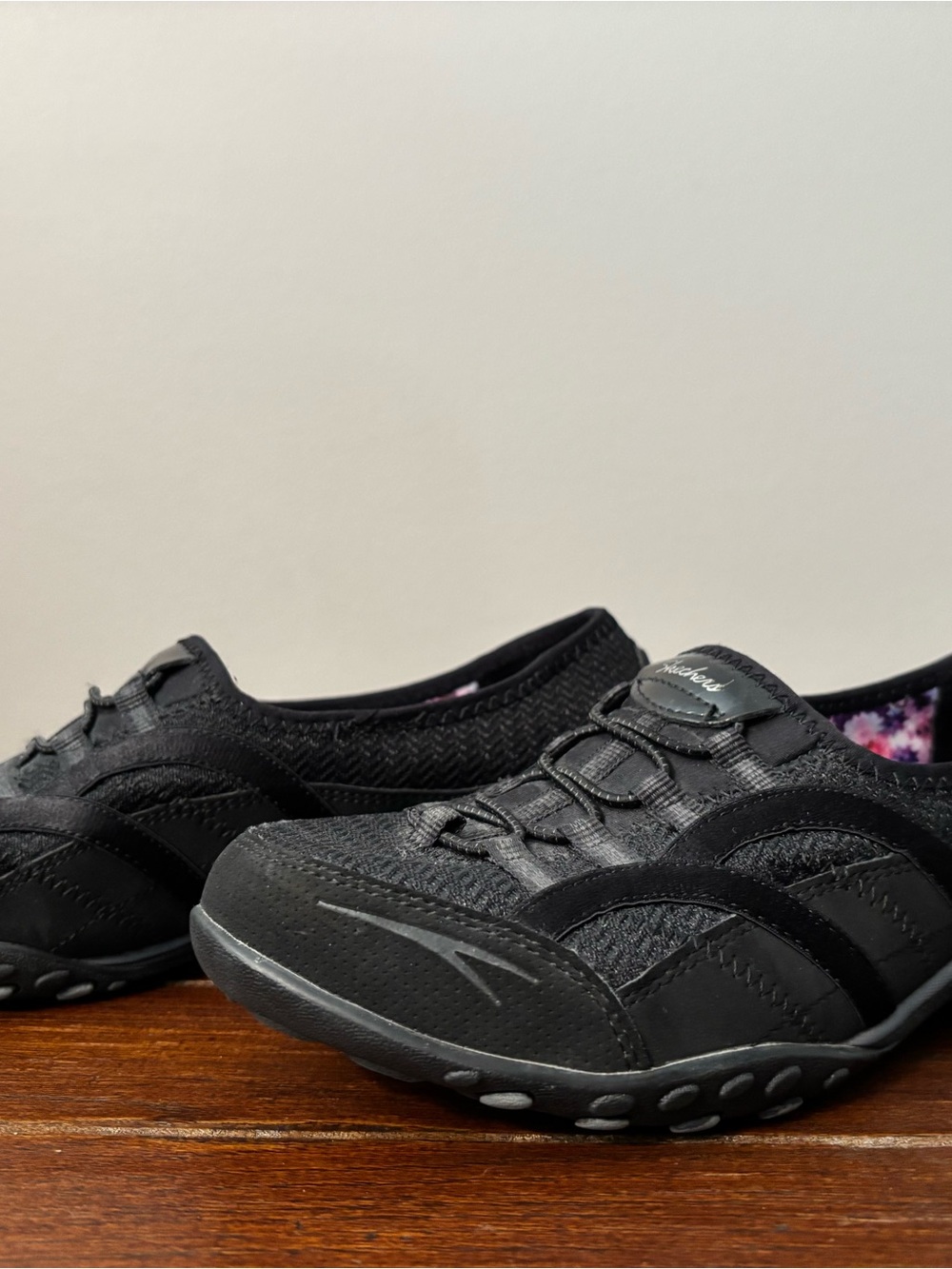 Skechers Black Low-Profile Slip-On Athletic Shoes